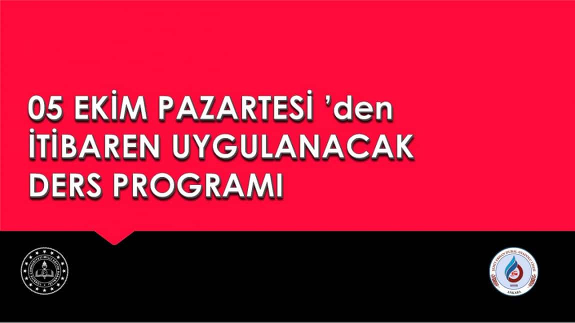 Ders Programi 5 Ekim 2020 Sehit Erhan Dural Anadolu Lisesi